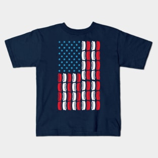 Patriotic Hot Dog American Flag Independence Day 4th July Kids T-Shirt